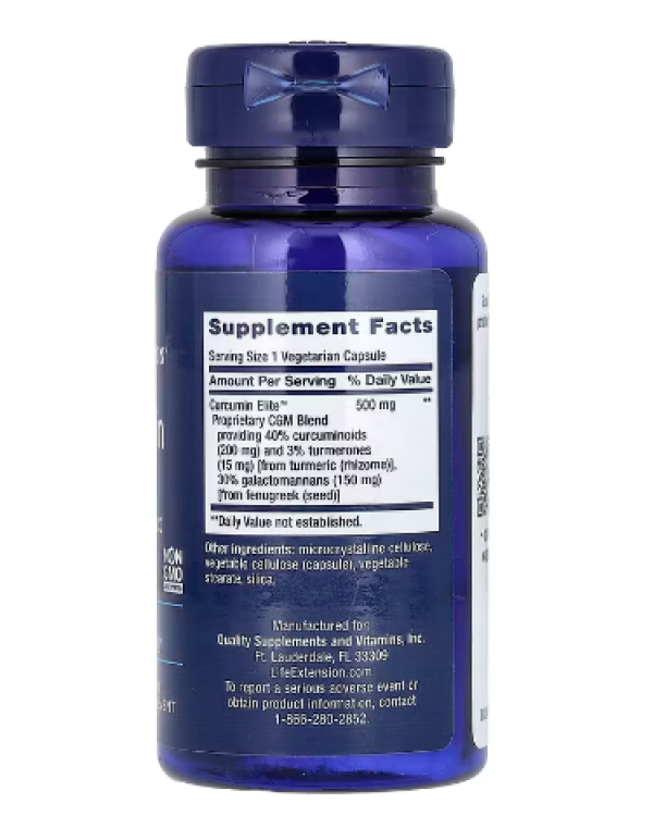 Life Extension, Curcumin Elite, Turmeric Extract, 30 Vegetarian Capsules