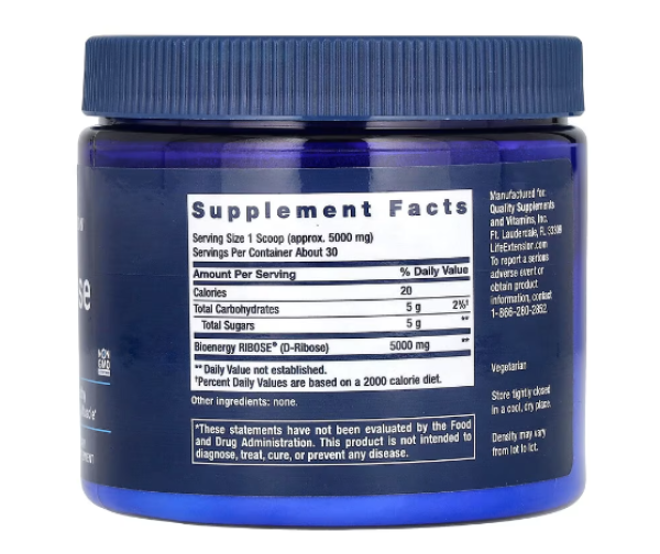 Life Extension, D-Ribose Powder, 5.29 oz (150 g)