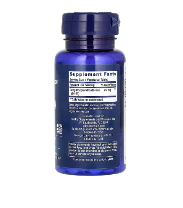 Life Extension, DHEA, 25 mg, 100 Vegetarian Dissolve in Mouth Tablets
