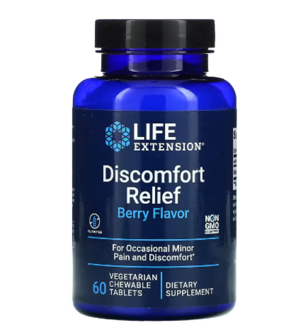 Life Extension, Discomfort Relief, Berry, 60 Vegetarian Chewable Tablets
