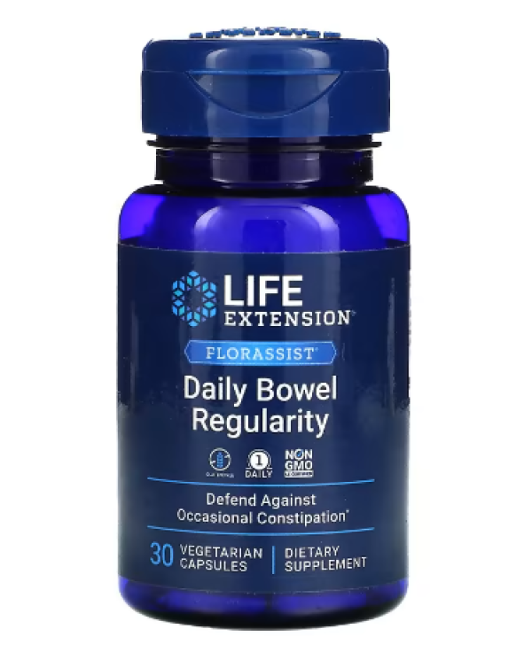 Life Extension, Florassist, Daily Bowel Regularity, 30 Vegetarian Capsules