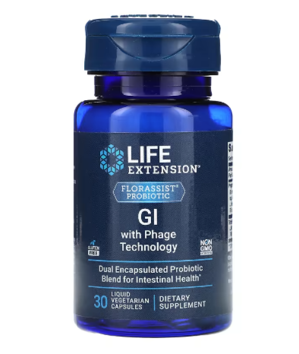 Life Extension, Florassist Probiotic, GI with Phage Technology, 30 Liquid Vegetarian Capsules