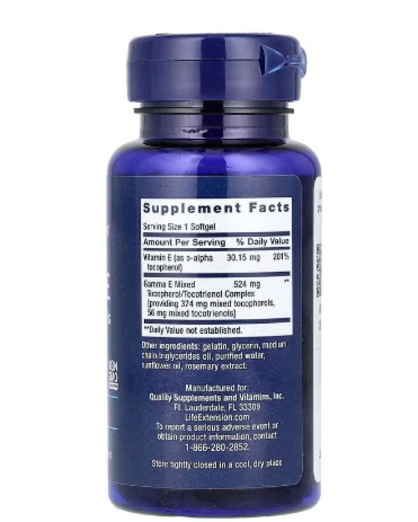 Life Extension, Gamma E, Mixed Tocopherols & Tocotrienols, 60 Softgels