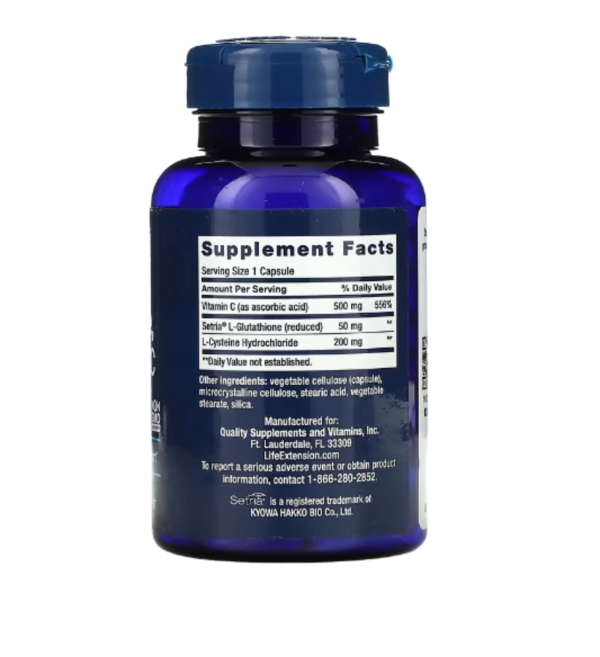 Life Extension, Glutathione, Cysteine & C, 100 Capsules