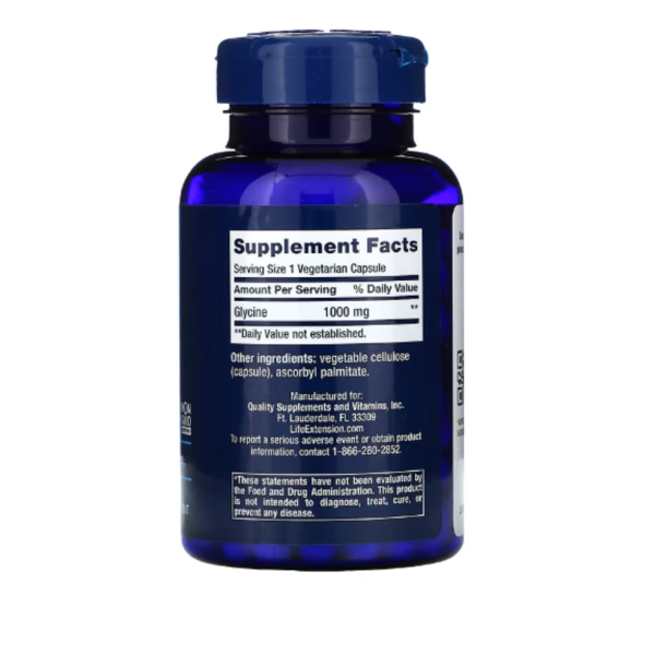 Life Extension, Glycine, 1,000 mg, 100 Vegetarian Capsules