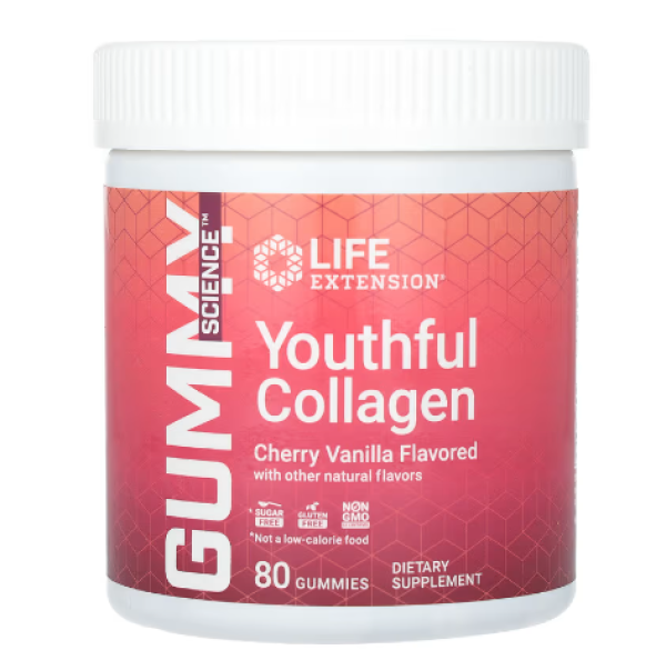 Life Extension, Gummy Science, Youthful Collagen, Cherry Vanilla, 80 Gummies