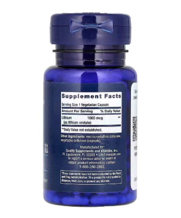Life Extension, Lithium, 1,000 mcg, 100 Vegetarian Capsules