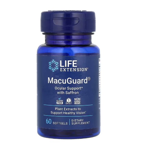 Life Extension, MacuGuard, Ocular Support with Saffron, 60 Softgels