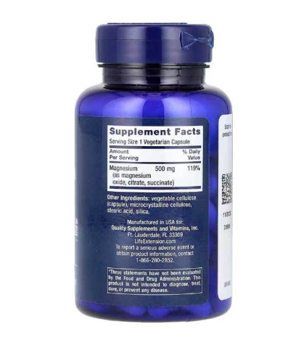 Life Extension, Magnesium Caps, 500 mg, 100 Vegetarian Capsules