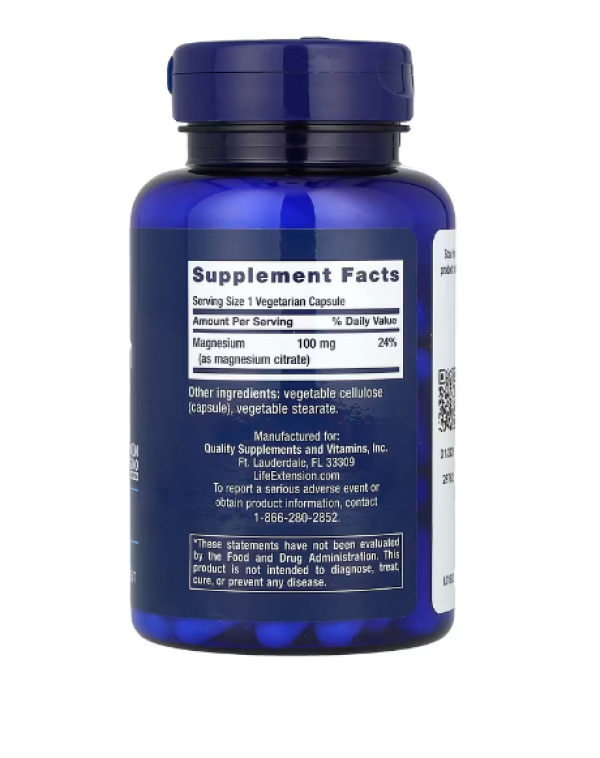 Life Extension, Magnesium (Citrate), 100 mg, 100 Vegetarian Capsules