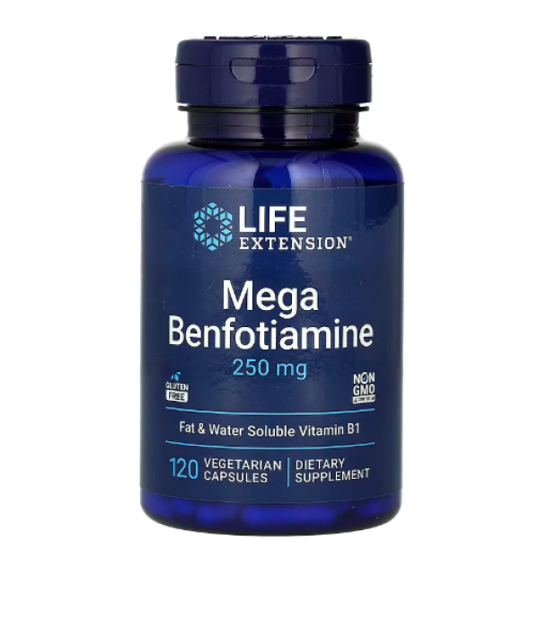 Life Extension, Mega Benfotiamine, 250 mg, 120 Vegetarian Capsules