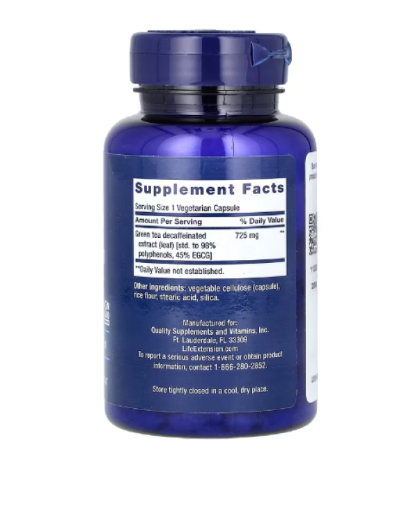 Life Extension, Mega Green Tea Extract, Decaffeinated, 100 Vegetarian Capsules