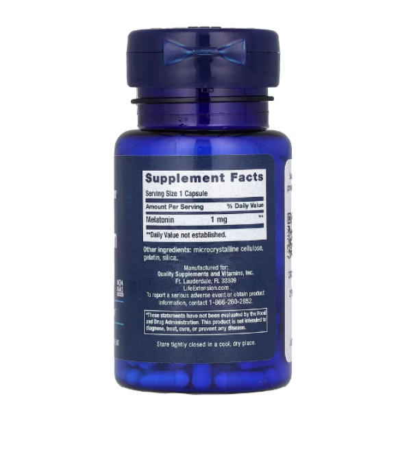 Life Extension, Melatonin, 1 mg, 60 Capsules