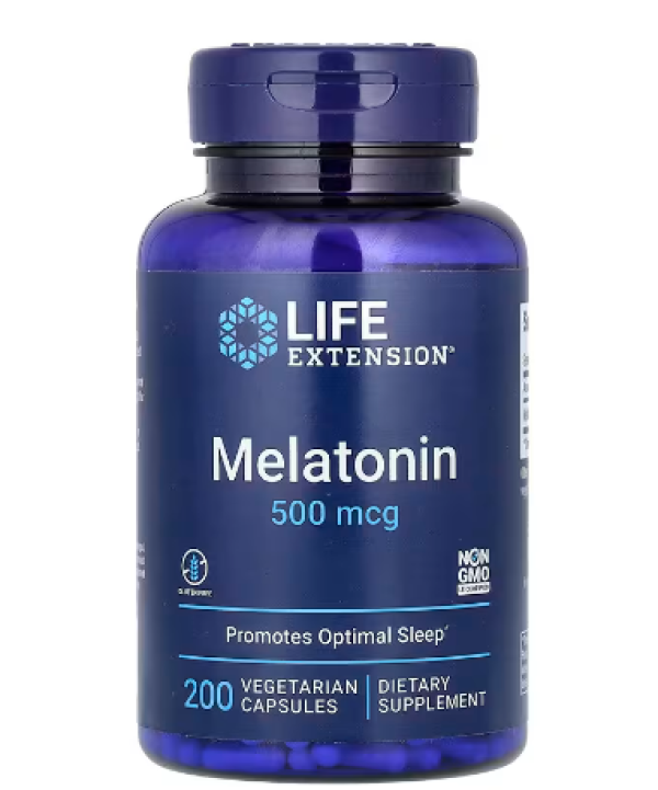 Life Extension, Melatonin, 500 mcg, 200 Vegetarian Capsules