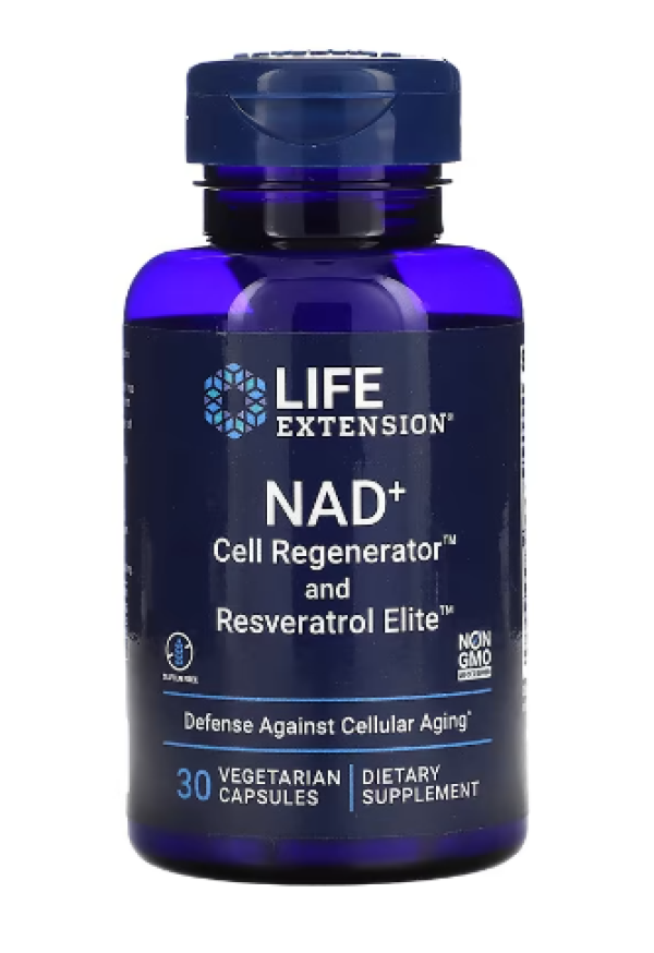 Life Extension, NAD+ Cell Regenerator and Resveratrol Elite, 30 Vegetarian Capsules