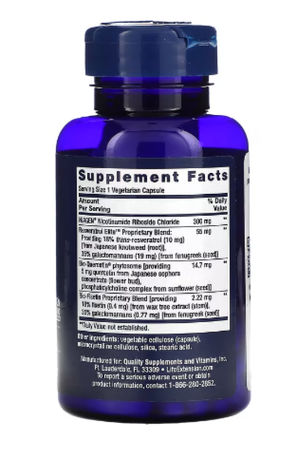 Life Extension, NAD+ Cell Regenerator and Resveratrol Elite, 30 Vegetarian Capsules