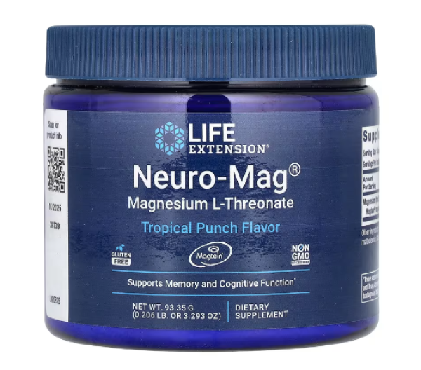 Life Extension, Neuro-Mag Magnesium L-Threonate, Tropical Punch , 3.293 oz (93.35 g)