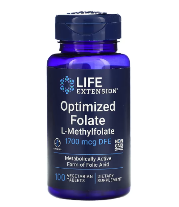 Life Extension, Optimized Folate, 1,700 mcg DFE, 100 Vegetarian Tablets