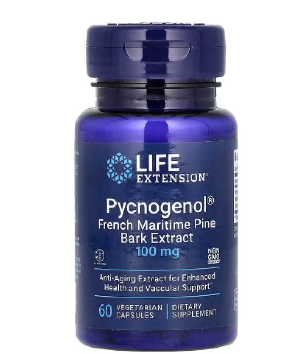 Life Extension, Pycnogenol, French Maritime Pine Bark Extract, 100 mg, 60 Vegetarian Capsules