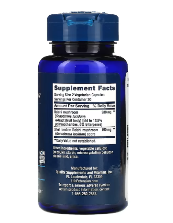 Life Extension, Reishi Extract Mushroom Complex, 60 Vegetarian Capsules