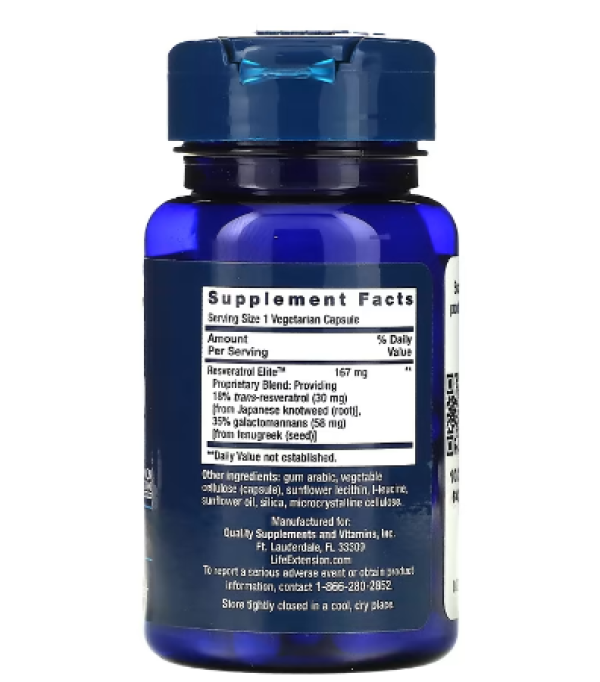 Life Extension, Resveratrol Elite, 30 Vegetarian Capsules
