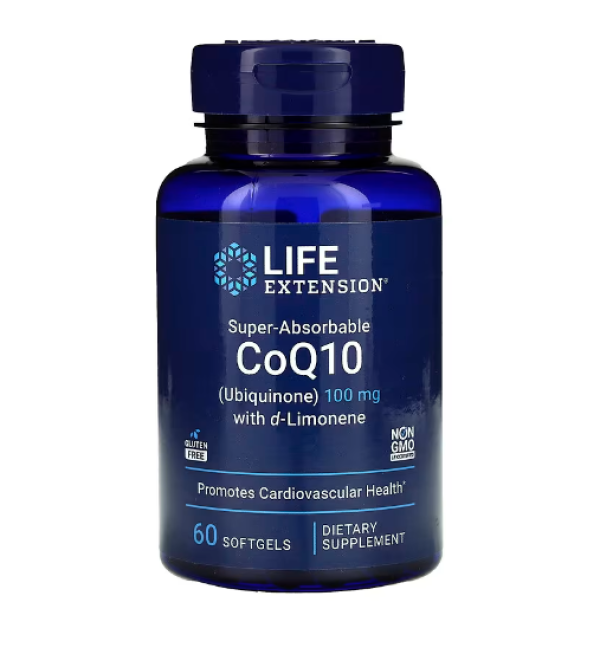 Life Extension, Super-Absorbable CoQ10 (Ubiquinone) with d-Limonene, 100 mg, 60 Softgels