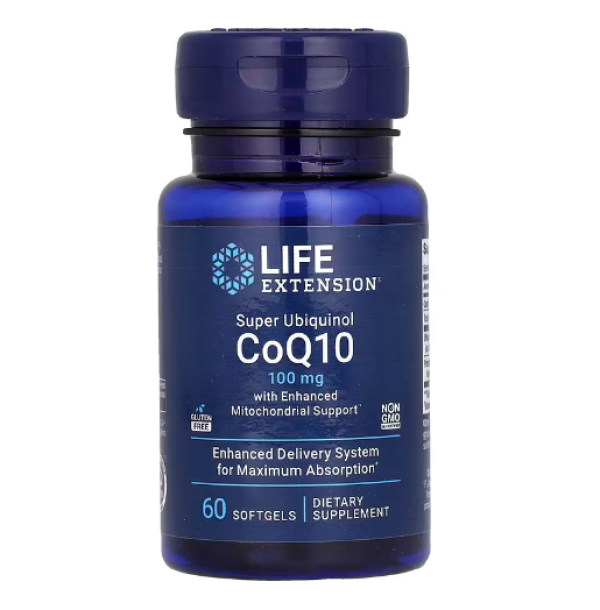 Life Extension, Super Ubiquinol CoQ10 with Enhanced Mitochondrial Support, 100 mg, 60 Softgels