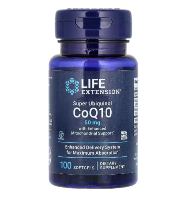 Life Extension, Super Ubiquinol CoQ10 with Enhanced Mitochondrial Support, 50 mg, 100 Softgels