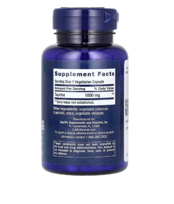 Life Extension, Taurine, 1,000 mg, 90 Vegetarian Capsules
