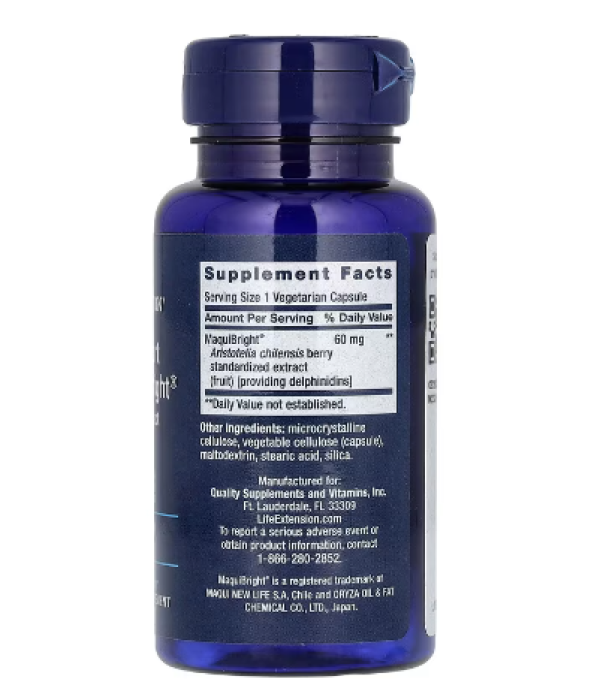 Life Extension, Tear Support with MaquiBright, Maqui Berry Extract, 60 mg, 30 Vegetarian Capsules