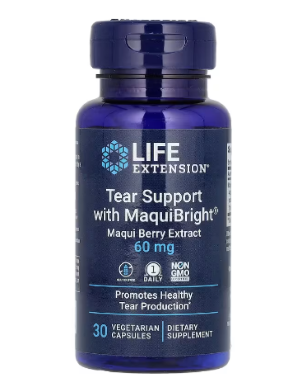 Life Extension, Tear Support with MaquiBright, Maqui Berry Extract, 60 mg, 30 Vegetarian Capsules
