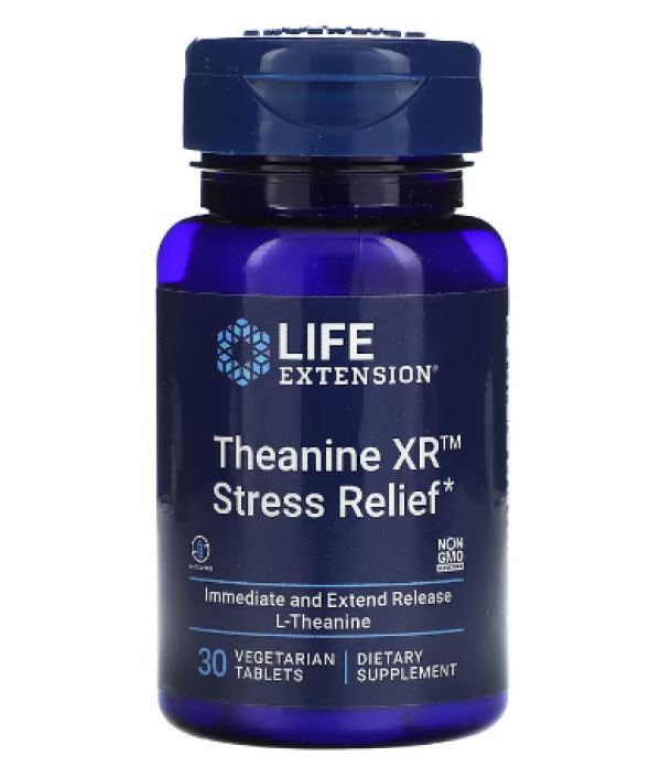 Life Extension, Theanine XR Stress Relief, 30 Vegetarian Tablets