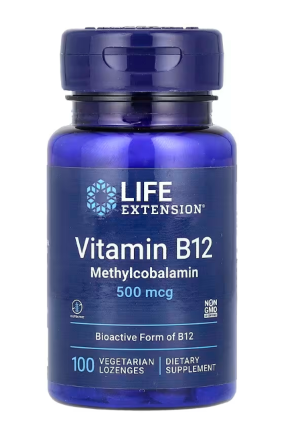 Life Extension, Vitamin B12, Methylcobalamin, 500 mcg, 100 Vegetarian Lozenges