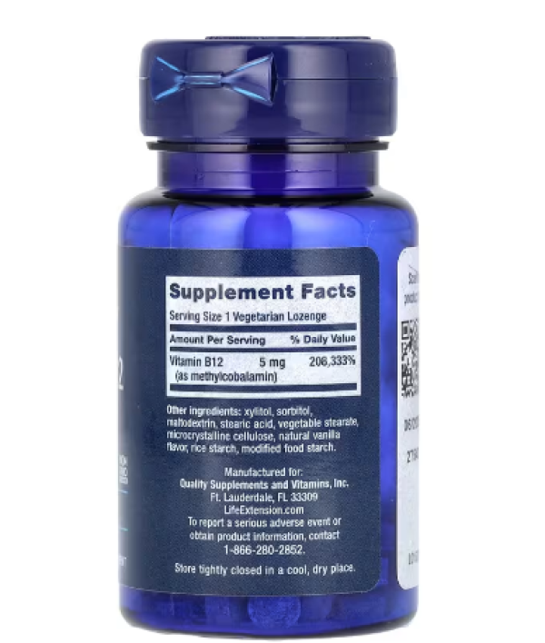 Life Extension, Vitamin B12 Methylcobalamin, 5 mg, 60 Vegetarian Lozenges
