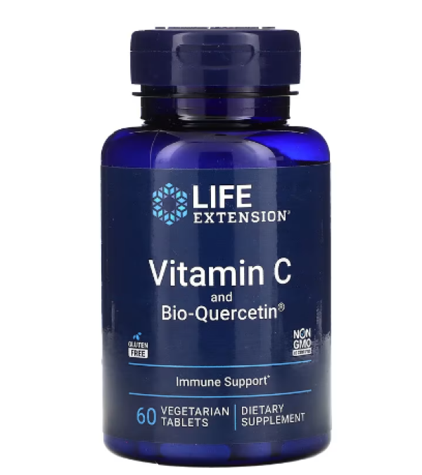 Life Extension, Vitamin C and Bio-Quercetin, 60 Vegetarian Tablets
