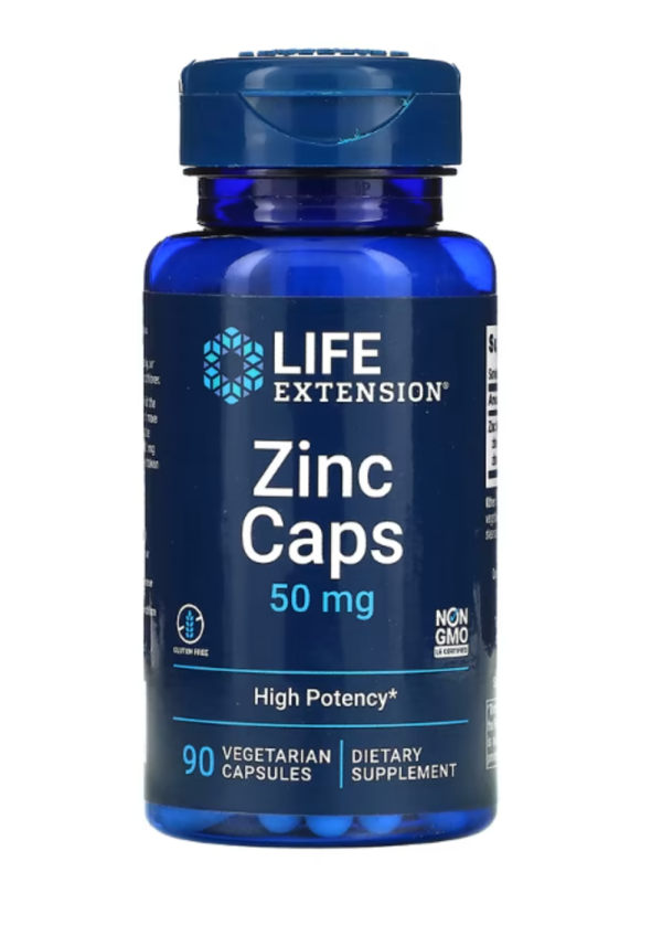 Life Extension, Zinc Caps, High Potency, 50 mg, 90 Vegetarian Capsules