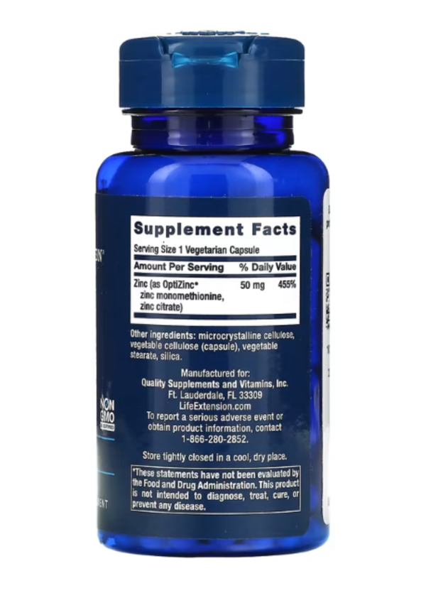 Life Extension, Zinc Caps, High Potency, 50 mg, 90 Vegetarian Capsules