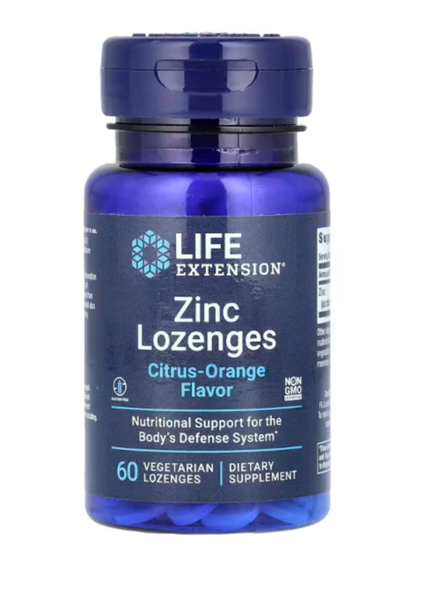 Life Extension, Zinc Lozenges, Citrus-Orange, 60 Vegetarian Lozenges