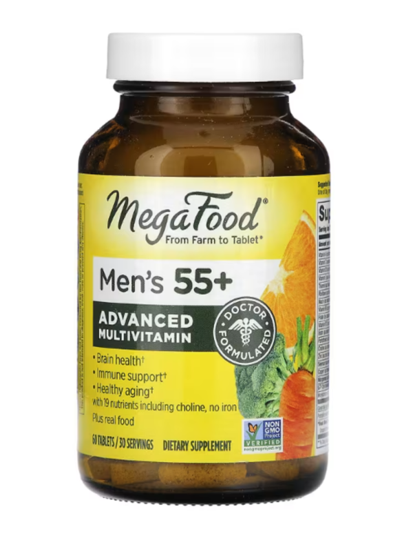 MegaFood, Men's 55+, Advanced Multivitamin, 60 Tablets