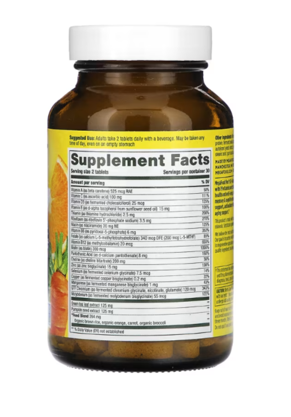MegaFood, Men's 55+, Advanced Multivitamin, 60 Tablets
