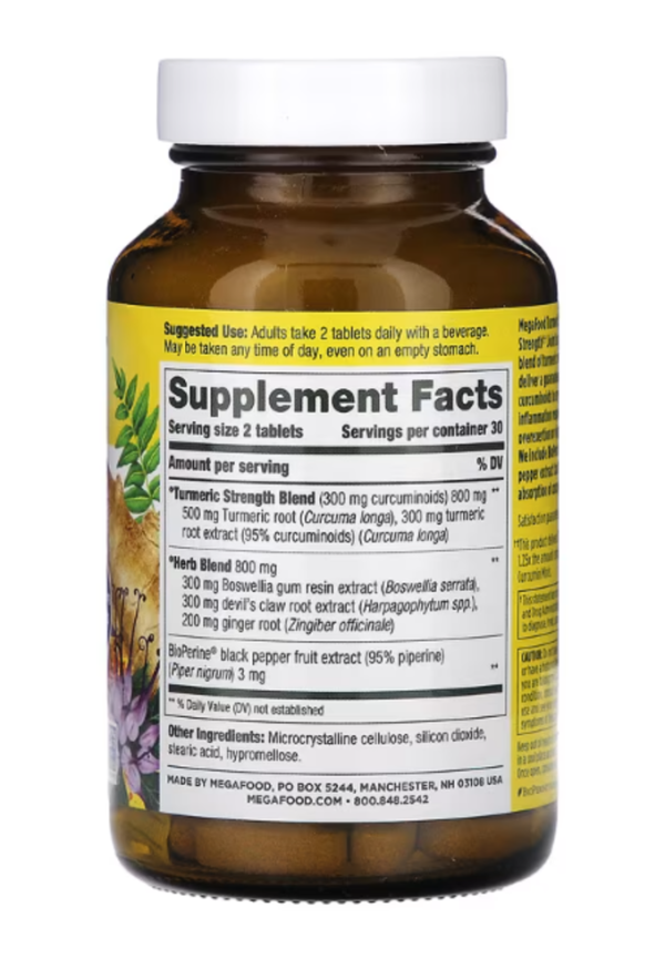 MegaFood, Turmeric Curcumin, Extra Strength, Joint, 60 Tablets
