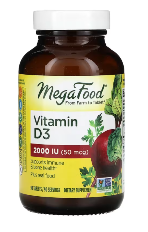 MegaFood, Vitamin D3, 2,000 IU (50 mcg), 90 Tablets