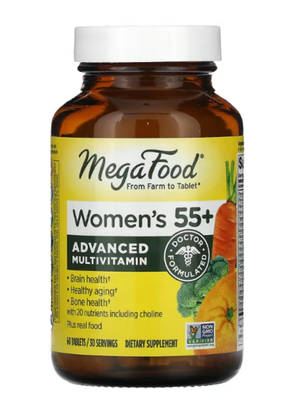 MegaFood, Women's 55+, Advanced Multivitamin, 60 Tablets