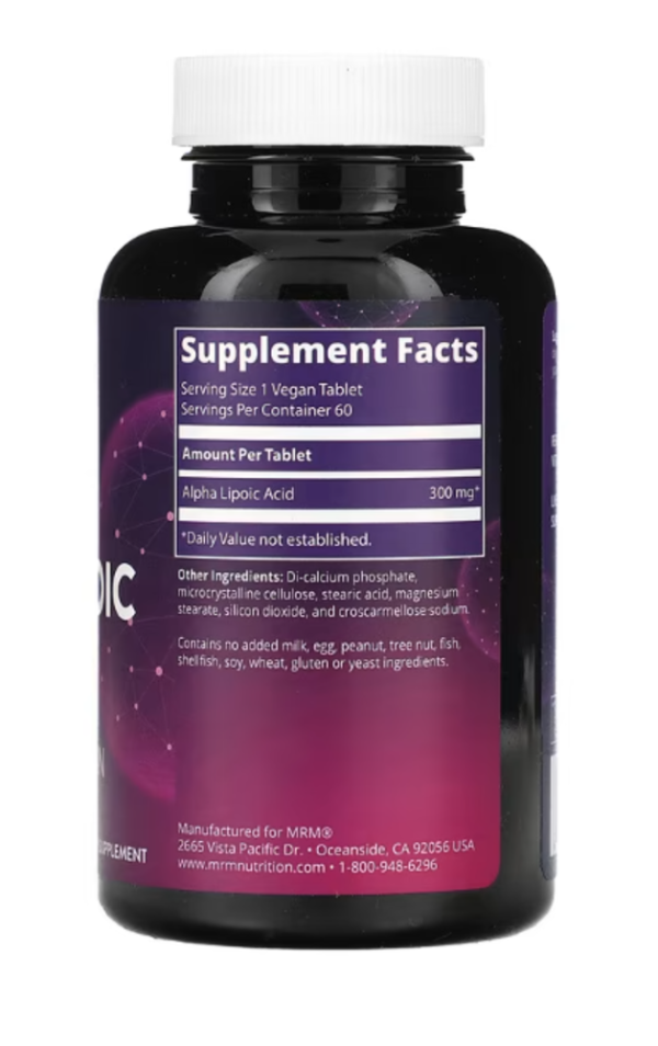 MRM Nutrition, Alpha Lipoic Acid, 60 Vegan Tablets