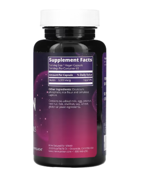 MRM Nutrition, Biotin, 60 Vegan Capsules