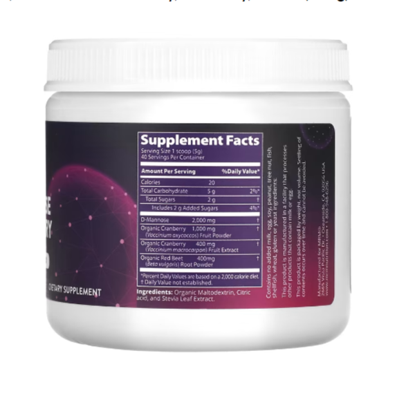 MRM Nutrition, D-Mannose + Cranberry, Cranberry, 7.05 oz (200 g)