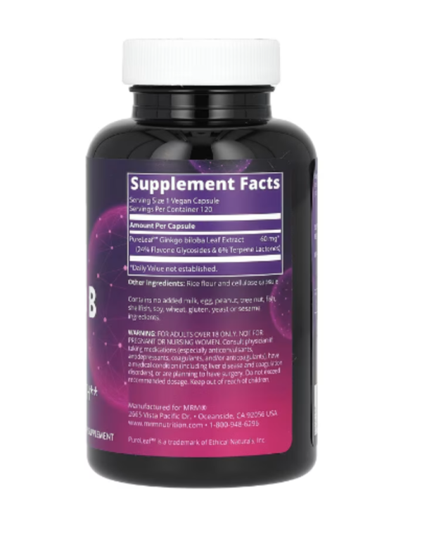 MRM Nutrition, Ginkgo B, 60 mg, 120 Vegan Capsules