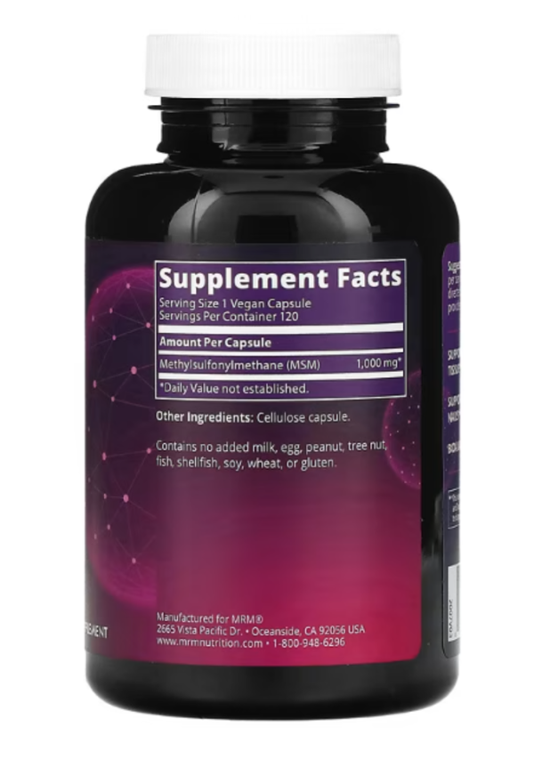MRM Nutrition, MSM, 1,000 mg, 120 Vegan Capsules