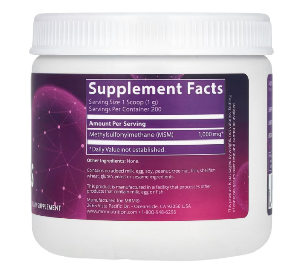 MRM Nutrition, MSM Crystals, 1,000 mg, 7.05 oz (200 g)