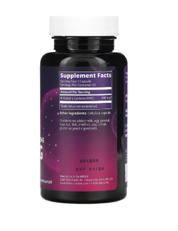 MRM Nutrition, Nac, N-Acetyl-L-Cysteine, 600 mg, 60 Vegan Capsules
